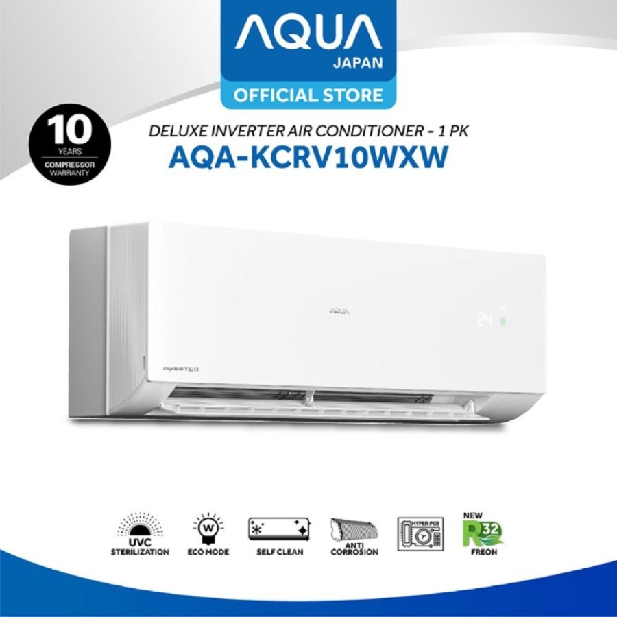 Aqua AC Inverter AQA-KCRV10WXW - Penyejuk Ruangan 1PK