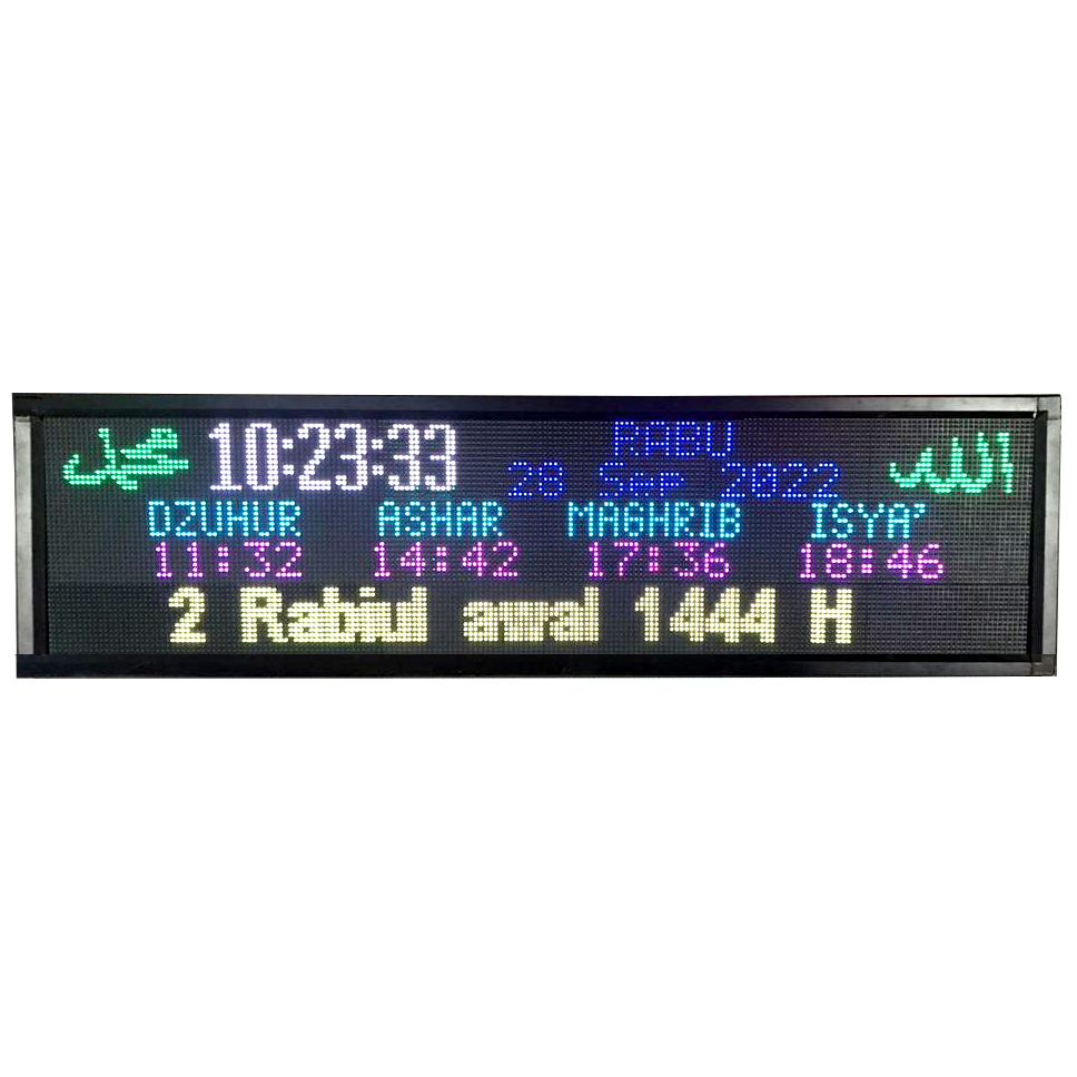 JAM JADWAL SHOLAT DIGITAL JWS 3x6 PANEL P10