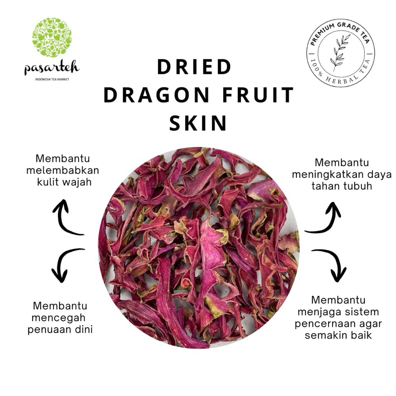 

[Pasarteh] Premium Grade Dried Dragon Fruit Skin | Kulit Buah Naga Kering I Buah Kering I Herbal Tea