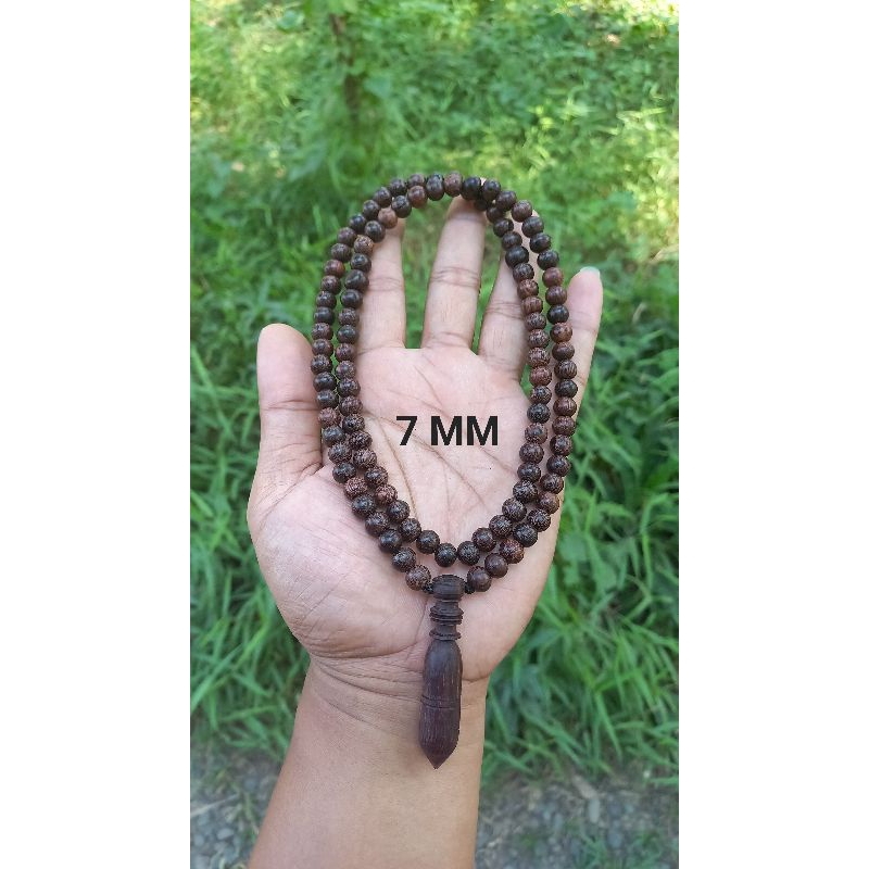 kalung tasbih pria 7mm kalung galih asem asli kalung tasbih kayu galih asem hitam tasbih kayu galih 