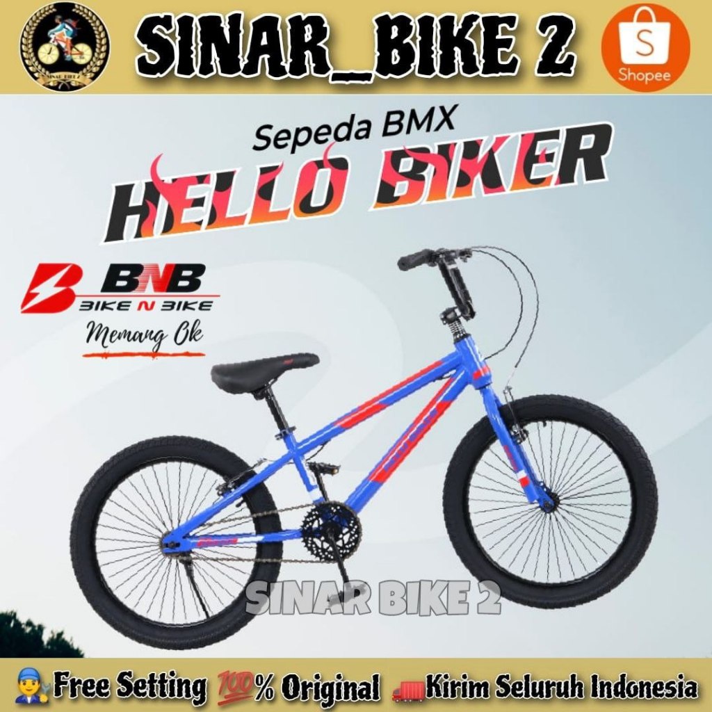 Sepeda Anak Laki BMX HELLO BIKER Ukuran 20 Inch Usia 8-11 Tahun