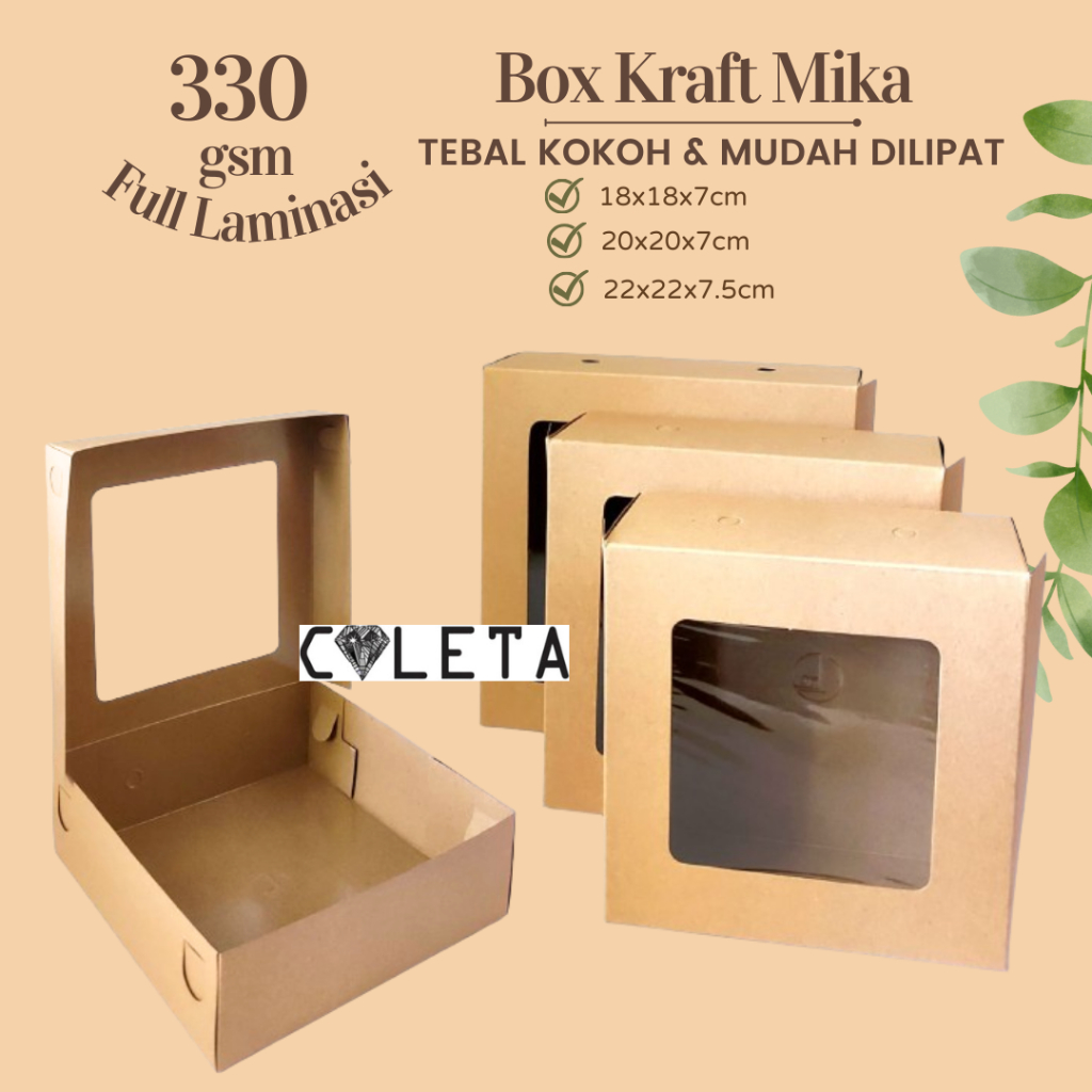 Dus Kue Jendela / Box Kue Window / Dus Nasi Laminasi / Dus Kraft / Kardus Nasi Laminasi Jendela