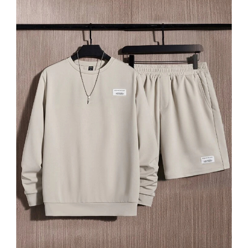 DISKON SWEATER POLOS ONE SET CELANA PENDEK CREWNECK ONE SET POLOS SWEATER PRIA WANITA CREWNECK PRIA