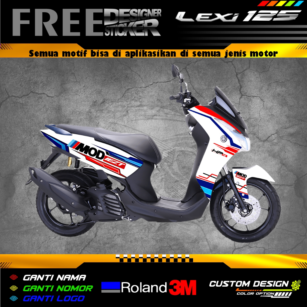 DECAL STIKER MOTOR YAMAHA LEXI OLD CUSTOM DESIGN