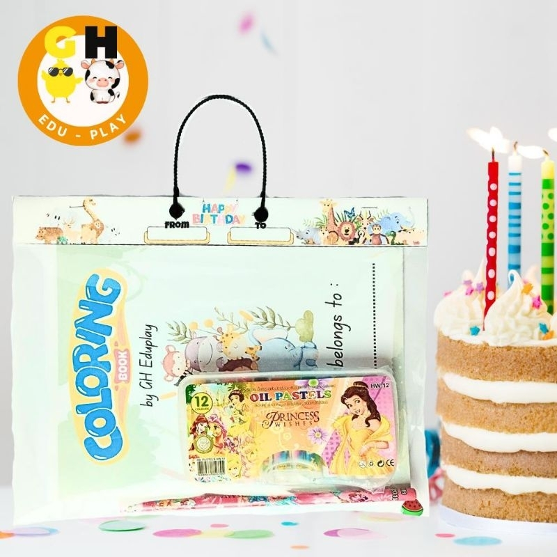 

Souvenir Ulang Tahun Anak Paket Buku Mewarnai FREE Crayon Bisa Custom by GHEduplay