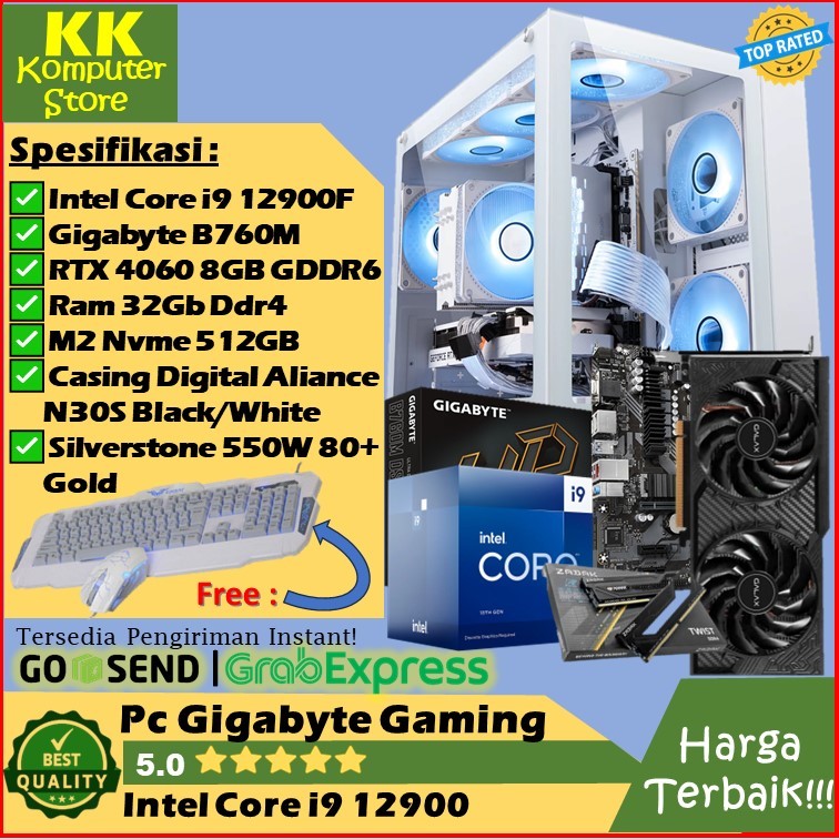 Pc Rakitan Gaming i9 12900 + Rtx 4060 8G [ Pc Gaming Intel Core i9 12900 | Rtx 4060 8] Pc i9 12900f