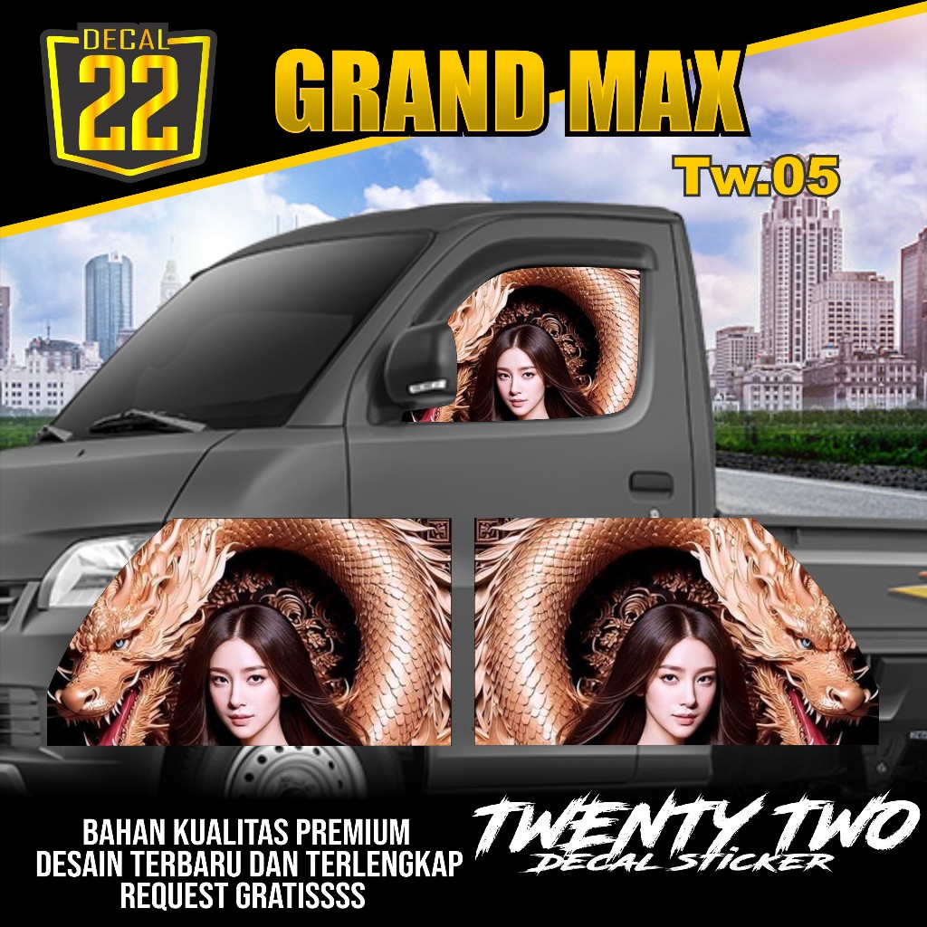 STIKER ONE WAY KACA MOBIL GRAND MAX STIKER KACA SAMPING GRAND MAX KODE Tw.05