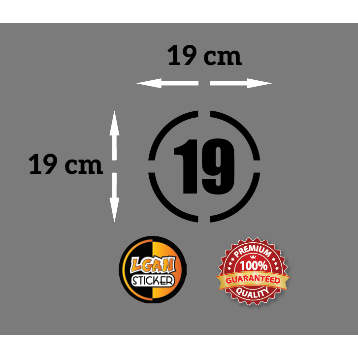 

Stiker Angka Model Bulat Strip Bahan Oracal Ukuran Diameter 19 cm