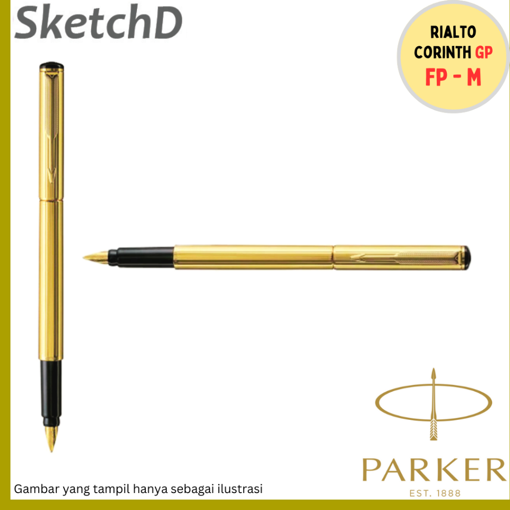 

Parker Rialto Corinth Gold GP FP - Fountain Pen Vintage Signature Pen
