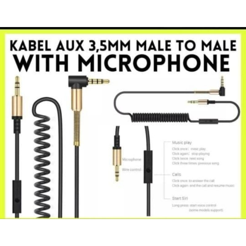 Kabel audio jack 3.5mm dari microphone ke hp recording ,bisa semua mic dengan jack 3.5mm
