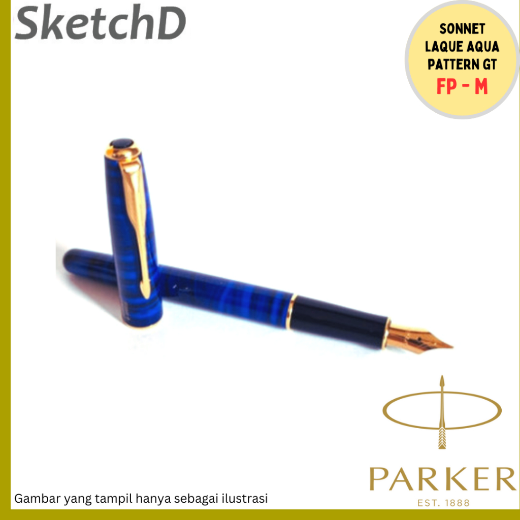 

Parker Sonnet Laque Blue Gold Trim GT FP - Fountain Signature Pen