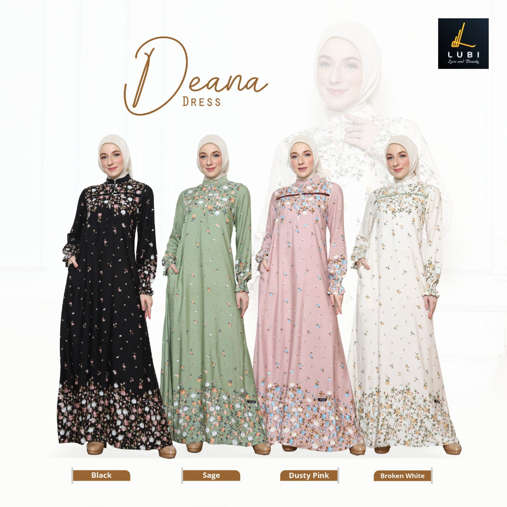 DEANA DRESS/DRESS LUBI/GAMIS WANITA/LUBI DEANA/MOTIF