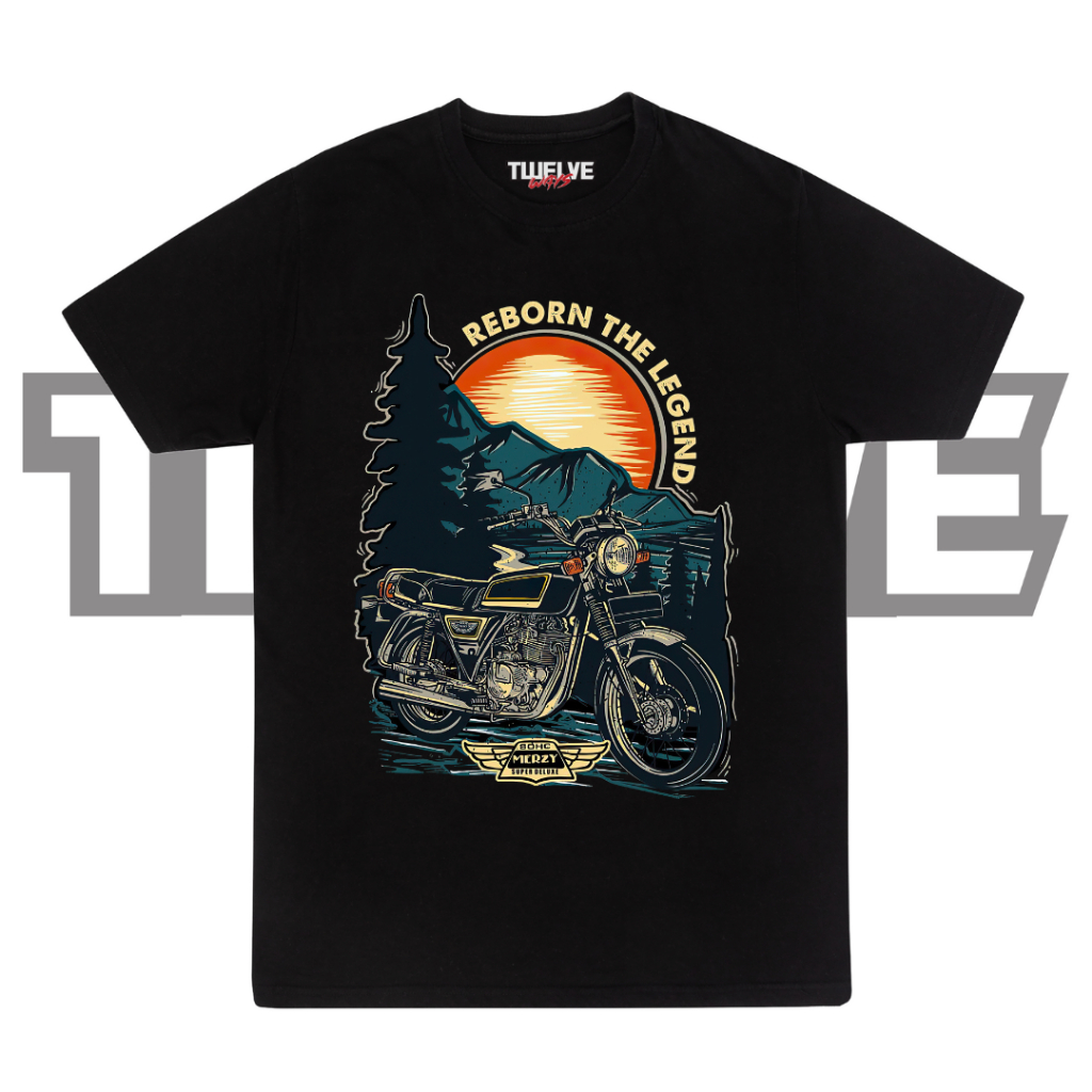 KAWASAKI BINTER MERZY KZ200 | Black Reguler T Shirt | Kaos Motor Bikers | Atasan Pria Wanita | Baju 