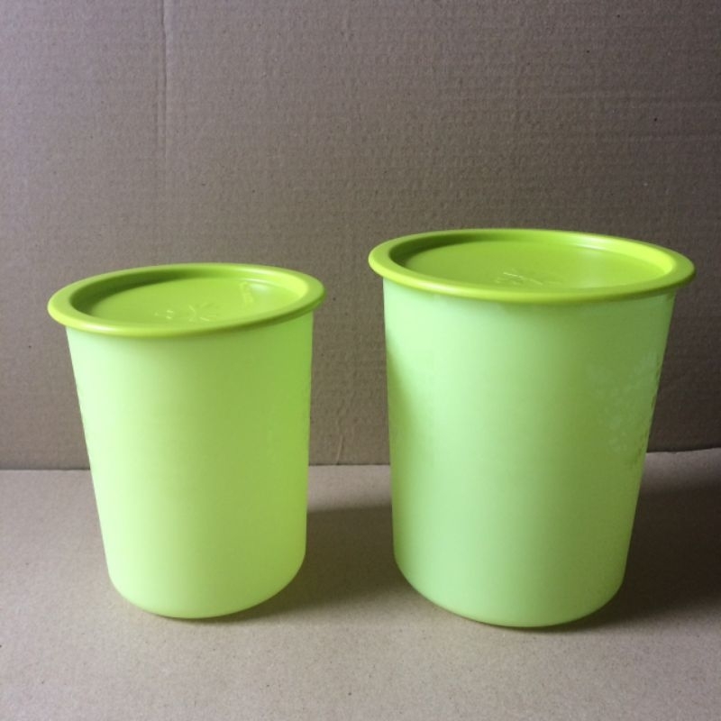 SMALL MOSAIC CANISTER HIJAU ( toples makanan ) by tupperware (1)