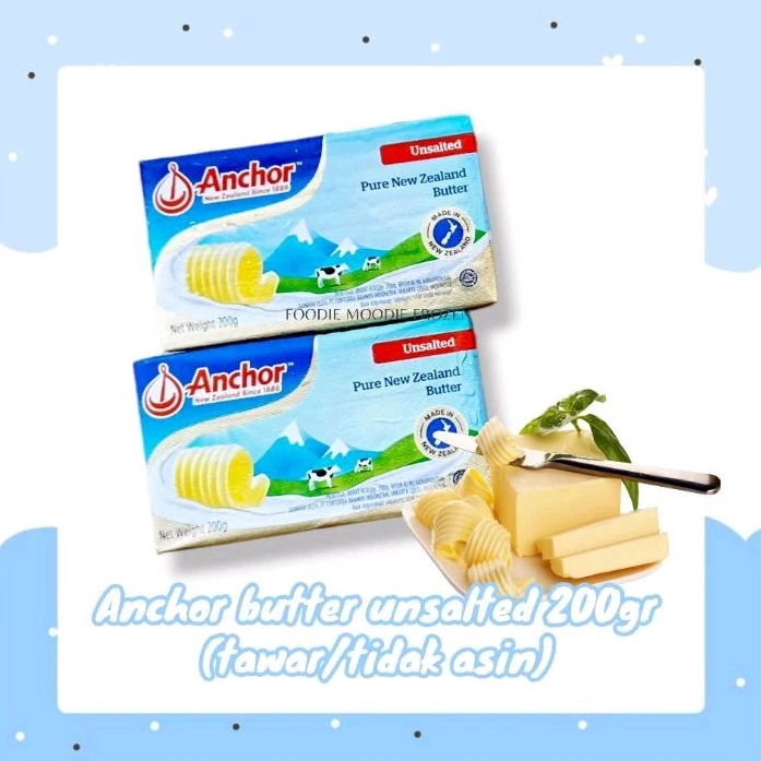 

Kemasan baru 200gr- Anchor Butter Unsalted 200gr/ butter anchor