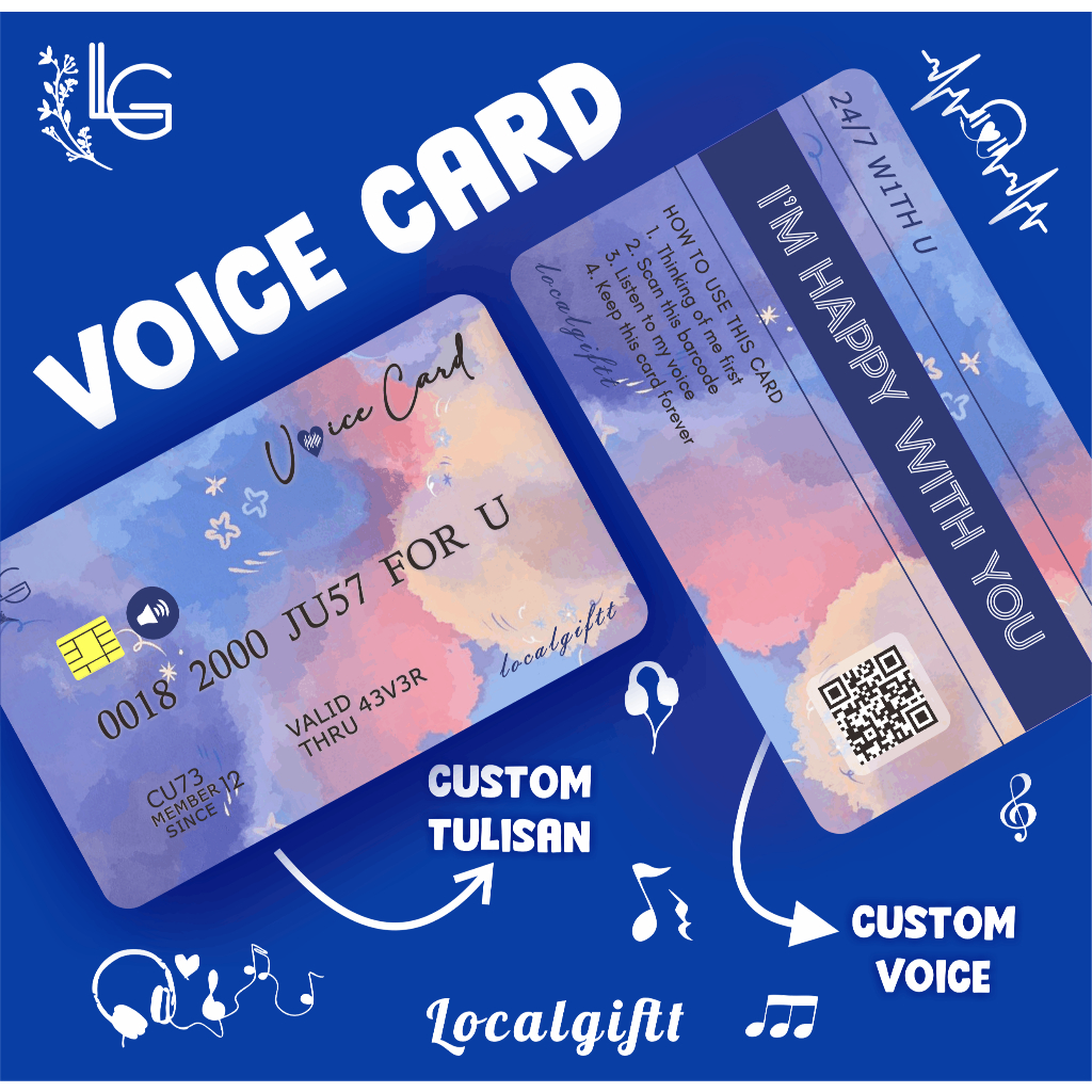 

[VOICE CARD] Bebas Custom dan Request | Card Custom | Kartu custom | Kartu Suara | Barcode Card | Hadiah Unik |