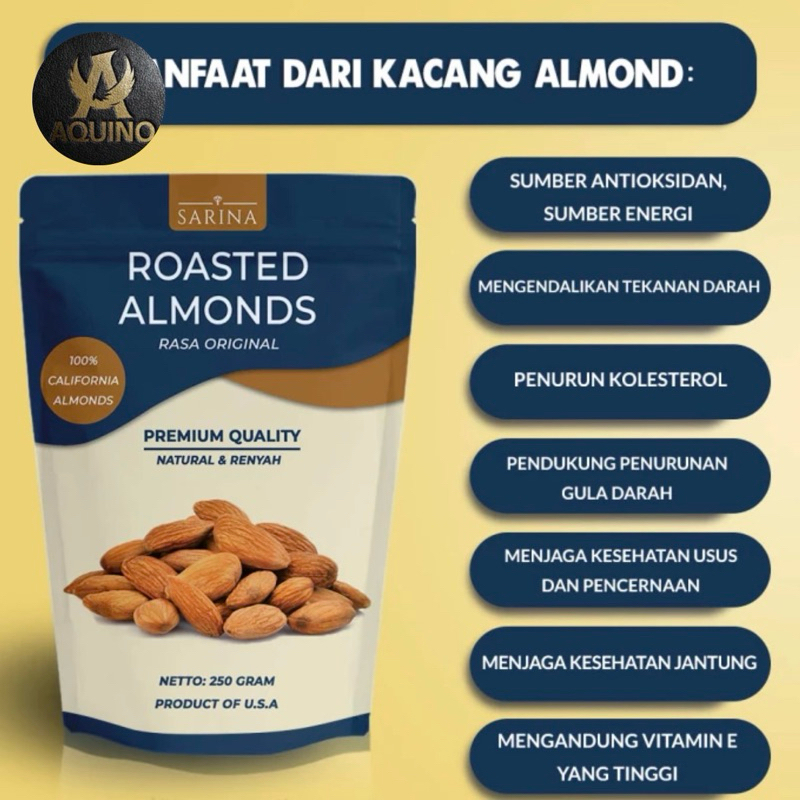 

KACANG ALMOND PANGGANG 250 Gr