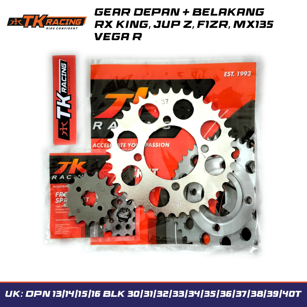 GEAR GER GIR DEPAN BELAKANG TK RACING RX KING JUPITER Z F1ZR VEGA R JUPITER MX135 OLD/NEW TIPE 428 U