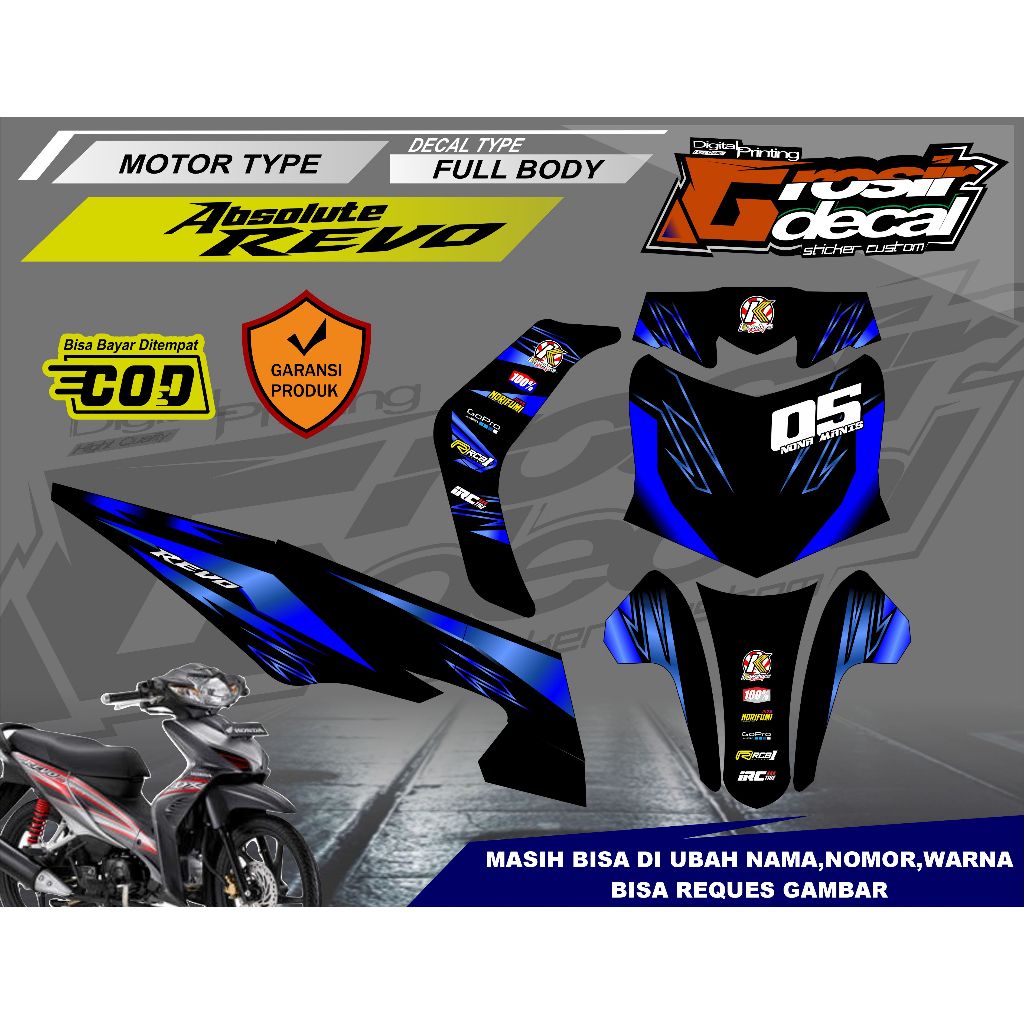 Decal Stiker Honda Revo Absolute 2008 - 2010 Full Body Bebas Reques