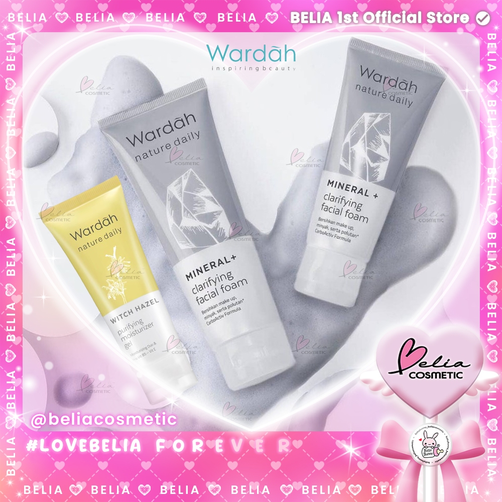 ❤ BELIA ❤ WARDAH Nature Daily Witch Hazel Purifying MoistGel 40ml | Mineral+ Facial Foam Clay Mask