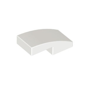 Lego White Part 11477 Slope, Curved 2 x 1