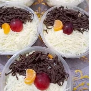 

salad buah tipping mix keju coklat