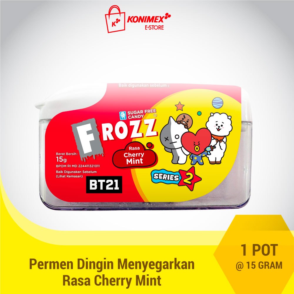 

FROZZ Cherry Mint permen bebas gula, rendah kalori & dingin menyegarkan