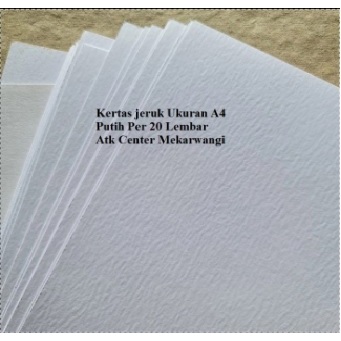 

Kertas jeruk Ukuran A4 warna Putih Per 20 Lembar