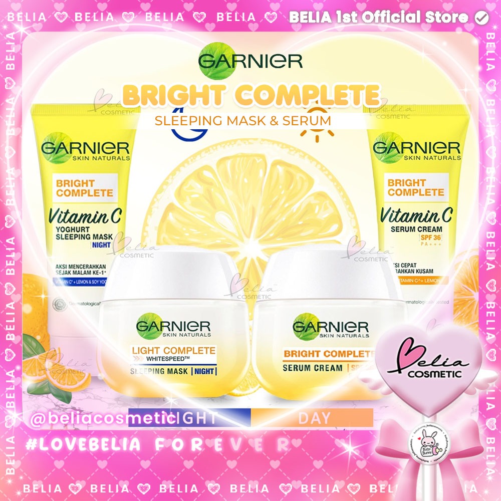 ❤ BELIA ❤ GARNIER Bright Light Complete Whitespeed Serum Cream SPF36 | Yoghurt Sleeping Mask