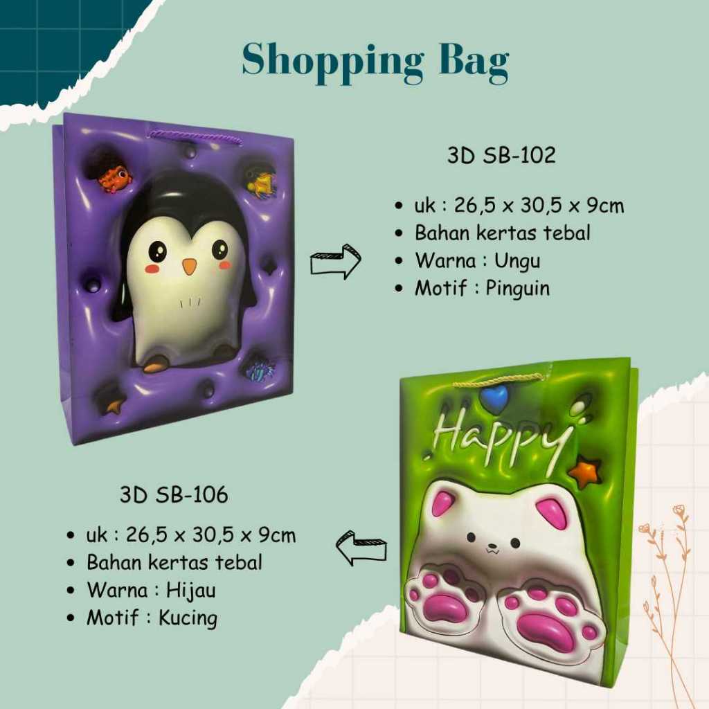 

Paper Bag Motif Lucu 3D