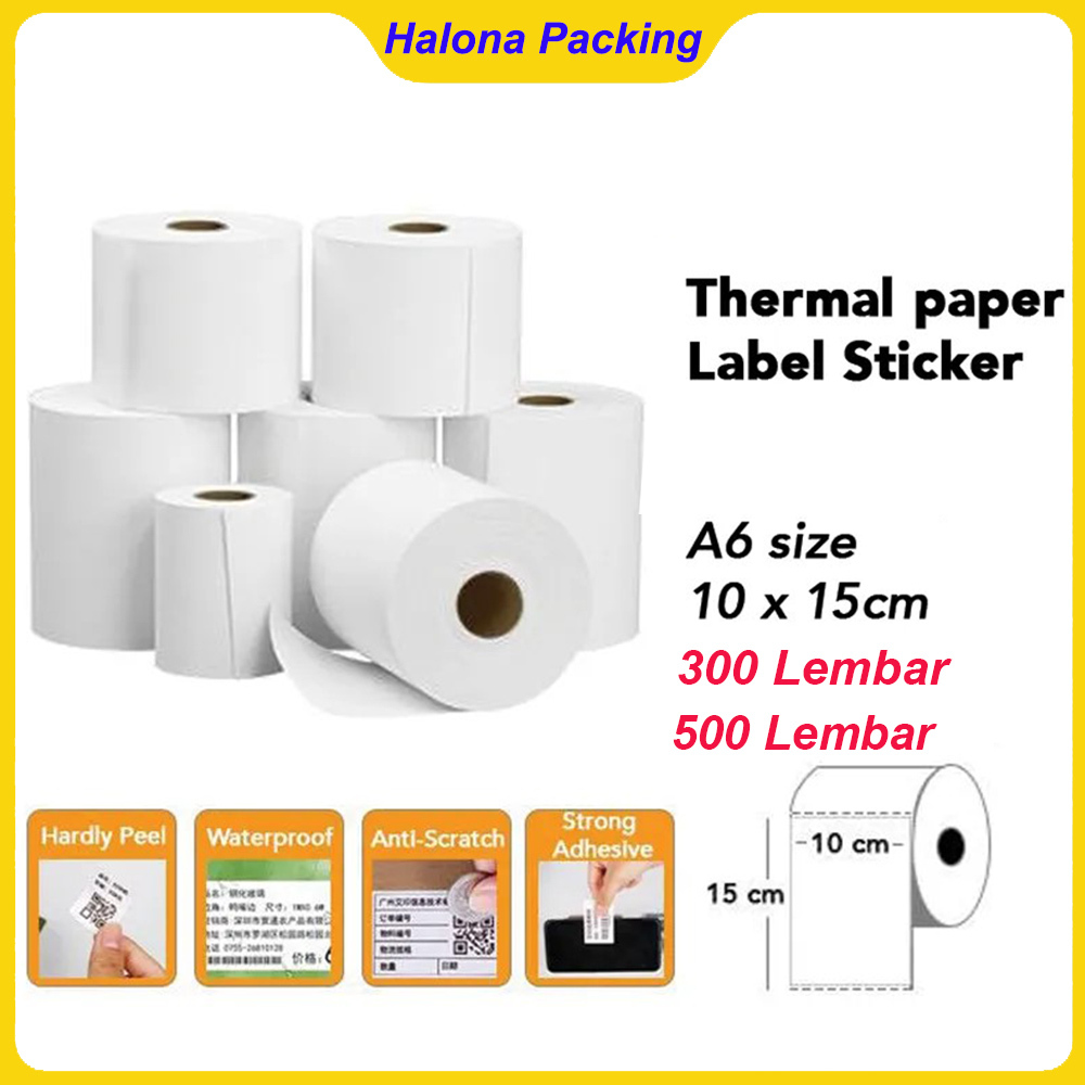 

KERTAS STICKER THERMAL A6 100x150MM STICKER BARCODE PAPER THERMAL - 500 Lembar