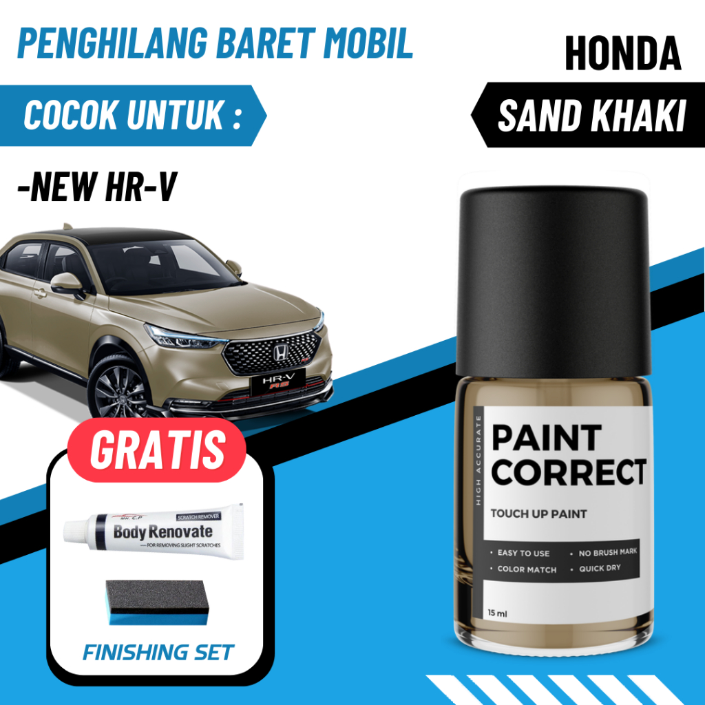 CAT OLES PENGHILANG BARET MOBIL HONDA SAND KHAKI PEARL NEW HRV COKELAT MUDA