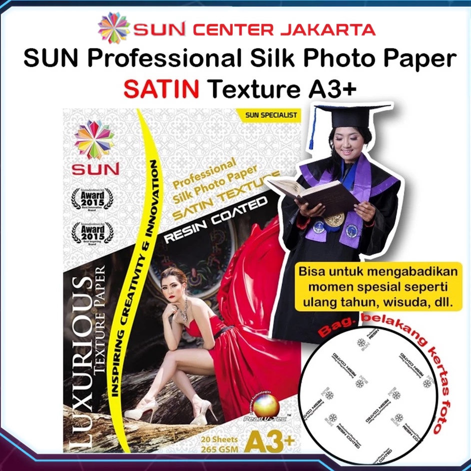 Kes Foto Silky Texture A3 A3 A3 Plus  SUN Professional Silky Photo Paper 265 gsm