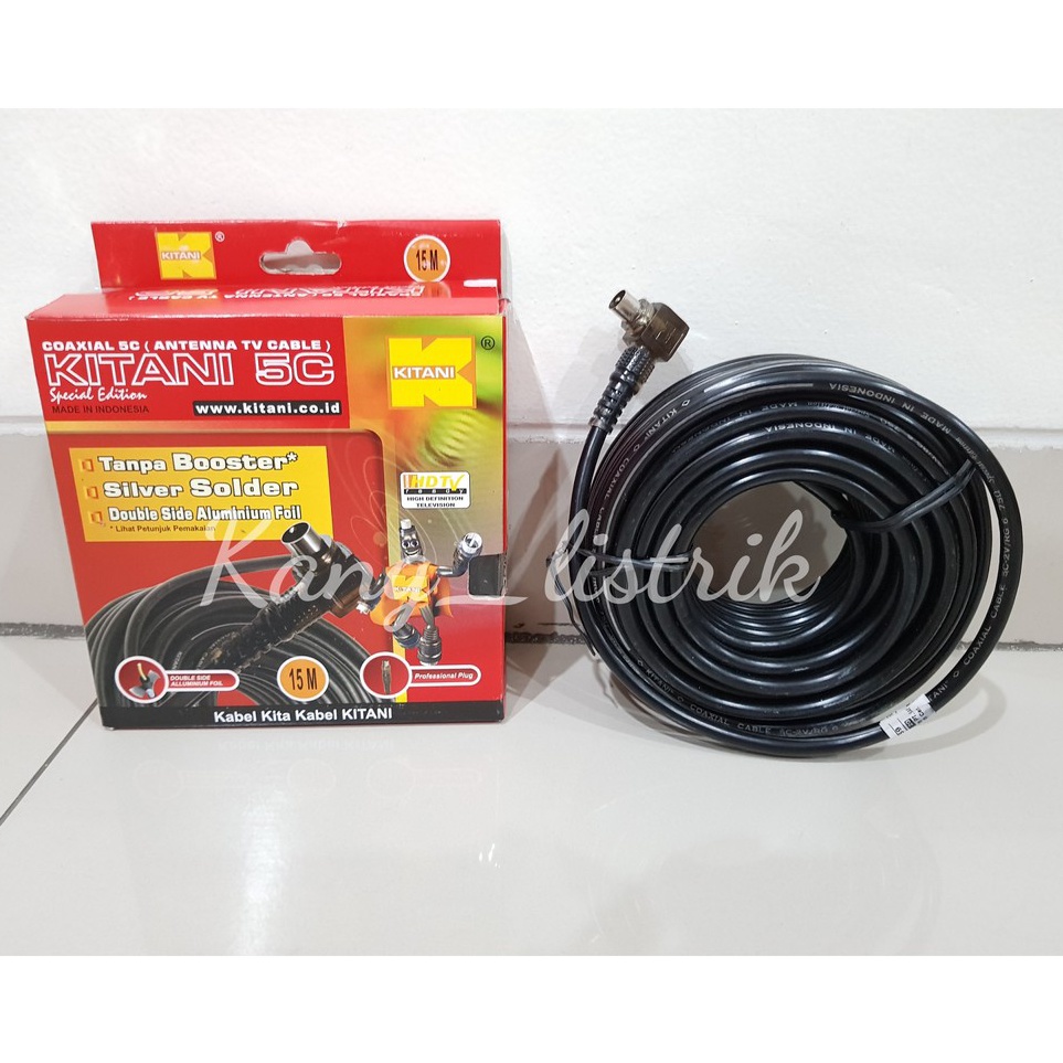 Terbatas Kabel Antena TV Kitani 5C  jack 15 Meter  Kabel TV Kitani 15Meter