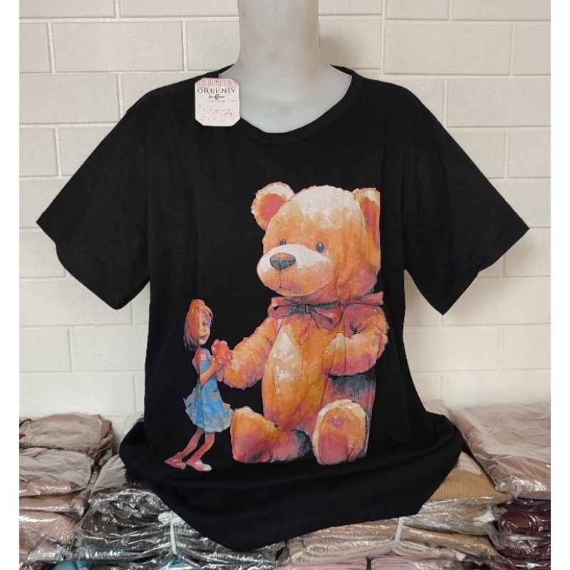 Atasan kaos lengan pendek wanita orenjy jumbo LD 120 cm