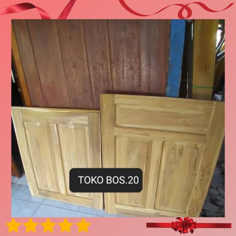 Daun Pintu Dapur Belah Dua Kayu Mahoni Perhutani