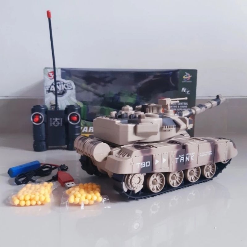 RC War Tank Bisa Nembak Remote Control - Mainan Mobil Militer Remot Kontrol Koleksi Anak Laki Cowok