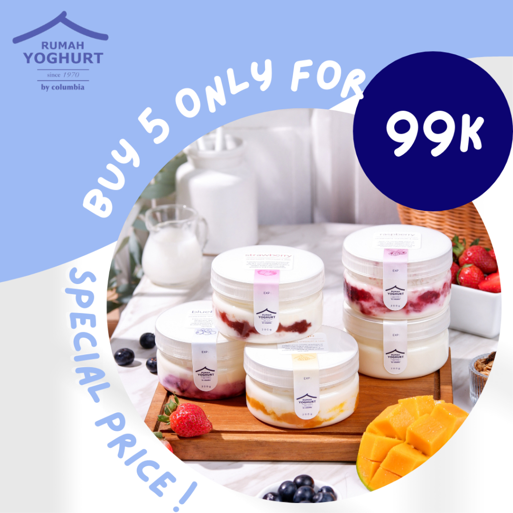 

get your 5 flavours of rumah yoghurt with our special price !