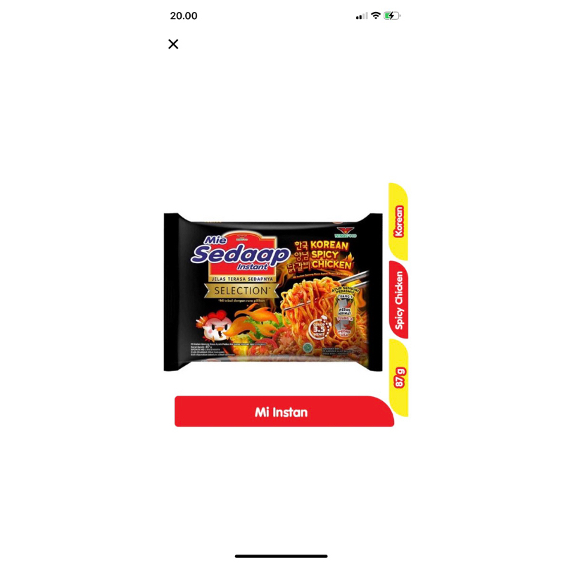 

Sedaap Mi Instan Goreng Selection Korean Spicy Chicken 87 g