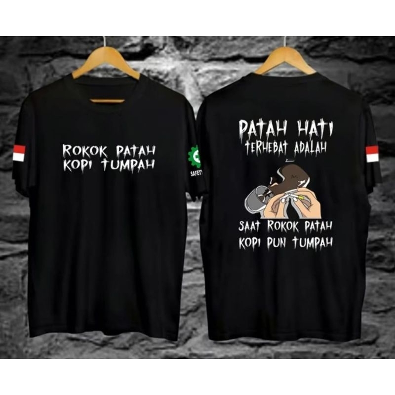 KAOS DISTRO KREN ROKOK PATAH KOPI TUMPAH