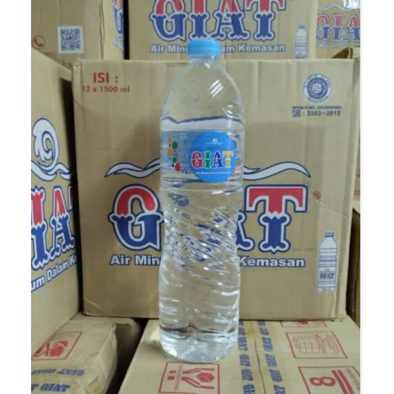 

(Sameday/Instant) 1 Dus Air minum Giat Botol 1500 ml 12 botol