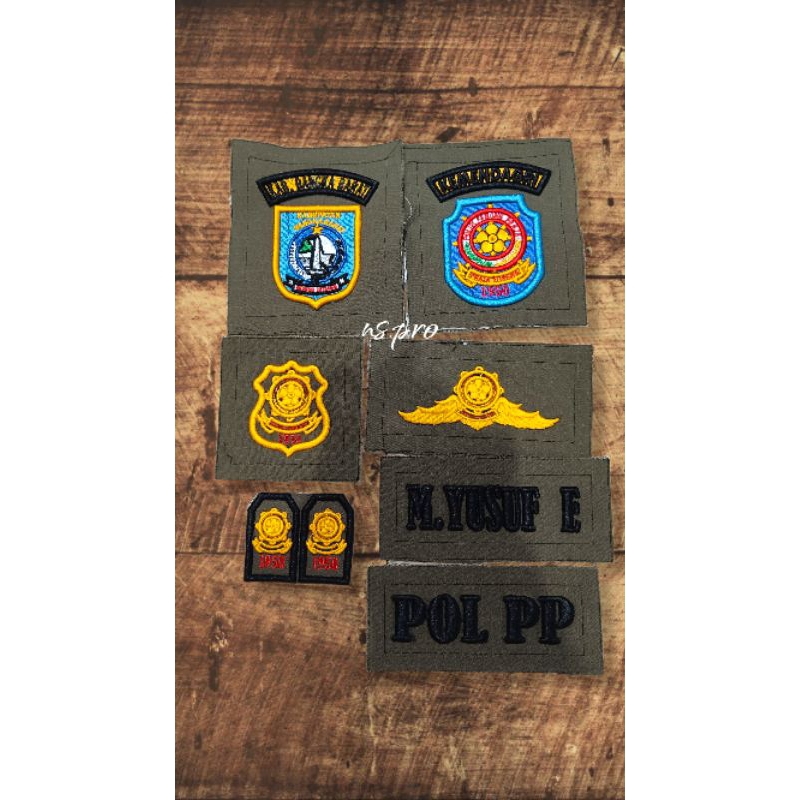 atribut pdl satpol pp bordir timbul mantul