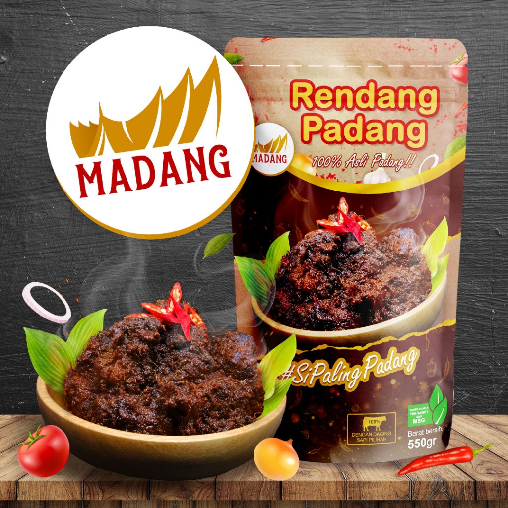 

Rendang Daging Sapi Khas Padang / Rendang Padang Bumbu Hitam 550gr