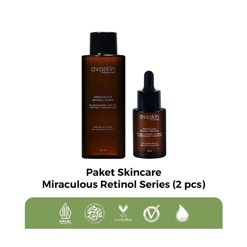 Avoskin skincare paket miraculous toner & serum original