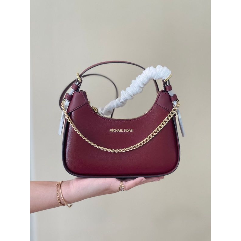 Tas Michael Kor* Wilma Small Chain crossbody Dark Cherry / Tas MK Wilma Small Chain crossbody Dark C