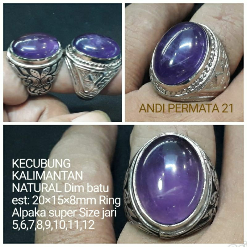 CINCIN BATU KECUBUNG UNGU KALIMANTAN NATURAL