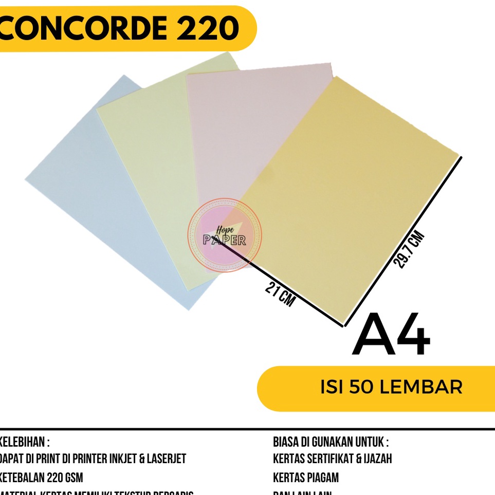 

Model Limited Kertas Concorde A4 22 gr isi 5 lembar Concorde A4 22 gram Kertas Sertifikat Piagam