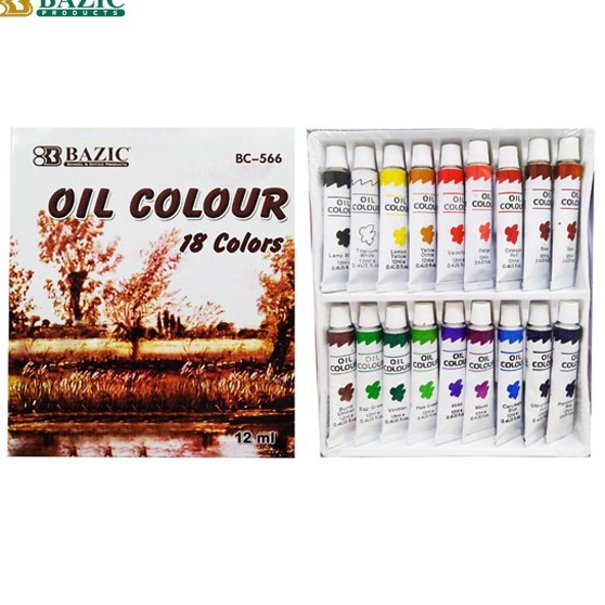 

Lebih Terpercaya Bazic Oil Colour 18 Colors Cat Minyak 18 Warna