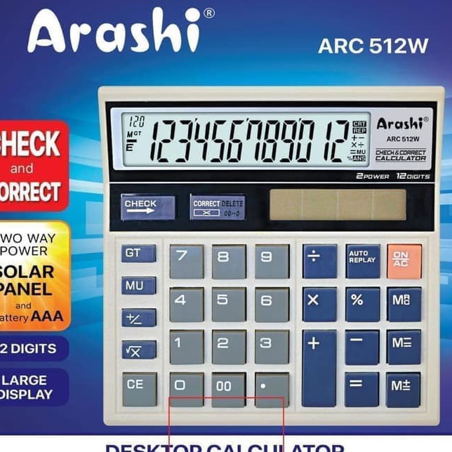 

Borong Sekarang Kalkulator Arashi 12 Digit ARC 512w