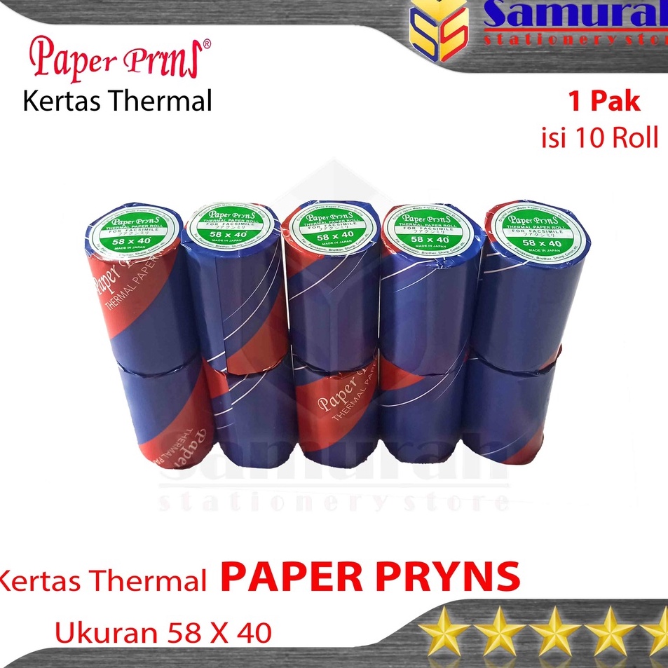 

Diskon Terviral Kertas Thermal PaperPryns 58 x 4 mm Struk Kasir Roll 58x4 Paper Prins Kertas Rol Print Mobile Printer 584 Mini Printer Termal 584